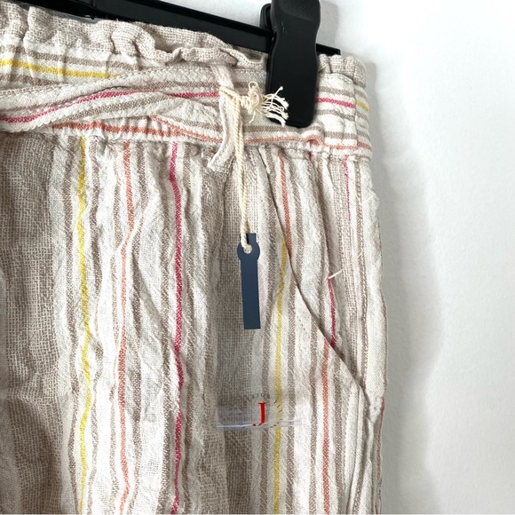 Jolt Linen Blend Striped Tie Waist Shorts NWT - Picture 3 of 7